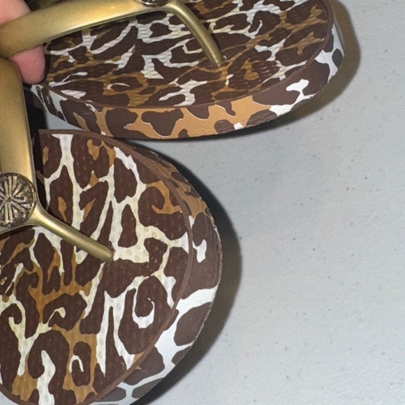 Lilly Pulitzer Pool Flip Flop Chocolate My Favorite Spot Shoe Leopard Large 9/10 - Picture 6 of 6